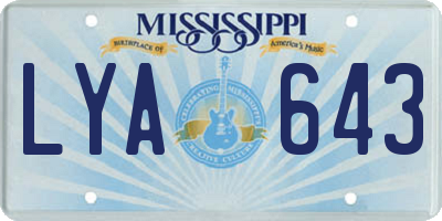 MS license plate LYA643