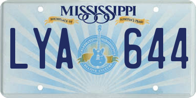 MS license plate LYA644