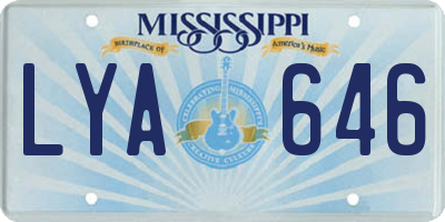 MS license plate LYA646