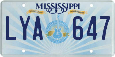 MS license plate LYA647