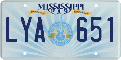 MS license plate LYA651