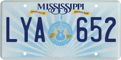 MS license plate LYA652