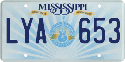 MS license plate LYA653
