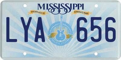 MS license plate LYA656