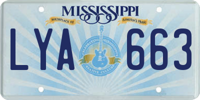 MS license plate LYA663