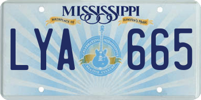 MS license plate LYA665