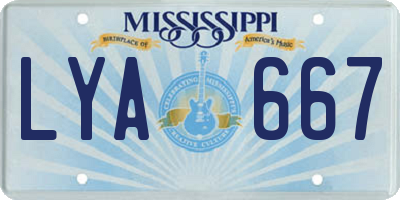 MS license plate LYA667