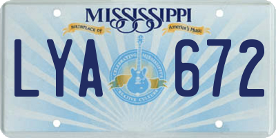 MS license plate LYA672
