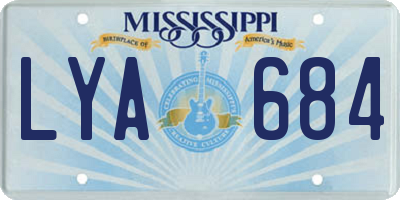 MS license plate LYA684