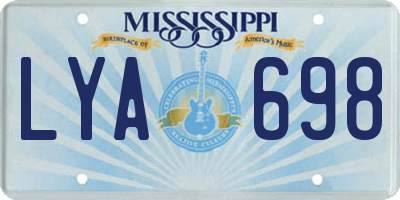 MS license plate LYA698
