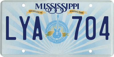 MS license plate LYA704