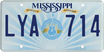 MS license plate LYA714