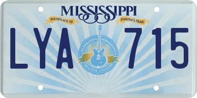 MS license plate LYA715