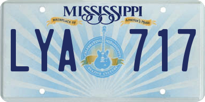 MS license plate LYA717
