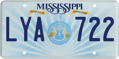 MS license plate LYA722