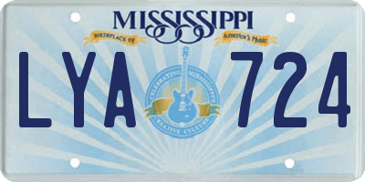MS license plate LYA724