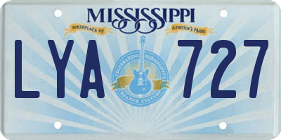 MS license plate LYA727