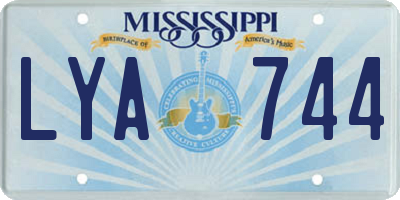 MS license plate LYA744