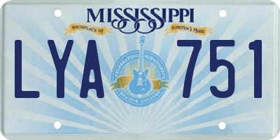 MS license plate LYA751