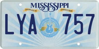 MS license plate LYA757