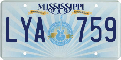 MS license plate LYA759