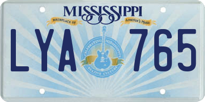MS license plate LYA765