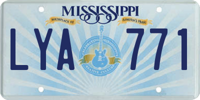 MS license plate LYA771