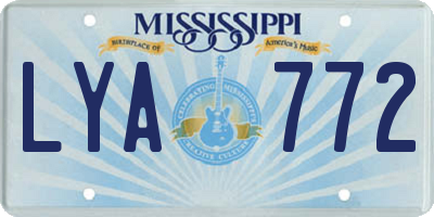 MS license plate LYA772