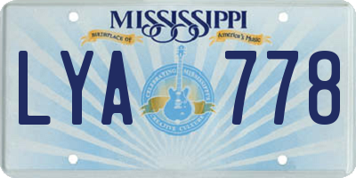 MS license plate LYA778