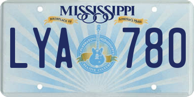 MS license plate LYA780