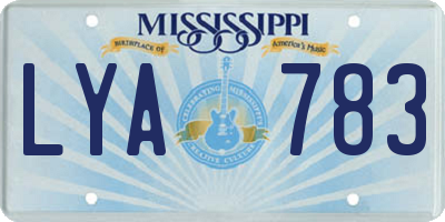 MS license plate LYA783