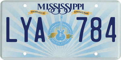 MS license plate LYA784