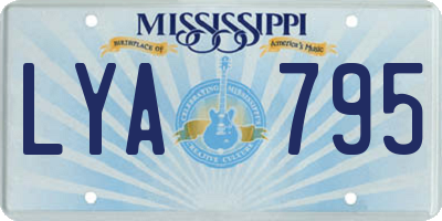 MS license plate LYA795
