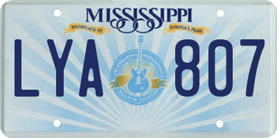 MS license plate LYA807