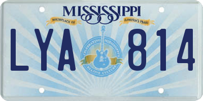 MS license plate LYA814