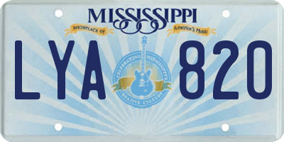 MS license plate LYA820