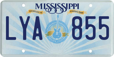 MS license plate LYA855