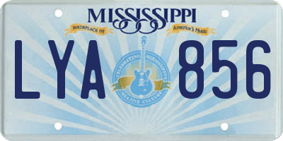 MS license plate LYA856