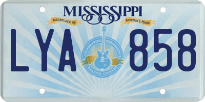MS license plate LYA858