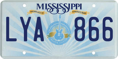 MS license plate LYA866