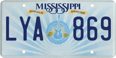 MS license plate LYA869