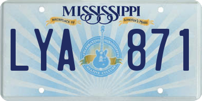 MS license plate LYA871