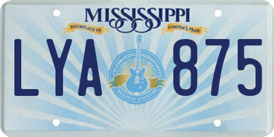 MS license plate LYA875