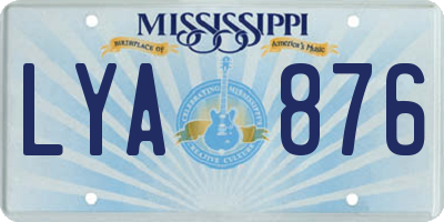 MS license plate LYA876
