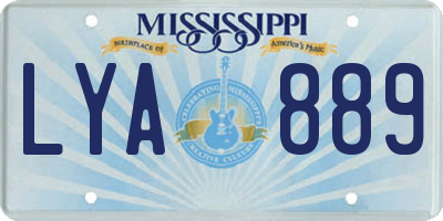 MS license plate LYA889