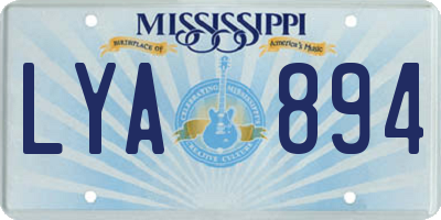 MS license plate LYA894
