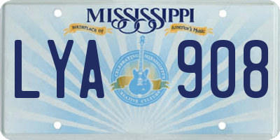 MS license plate LYA908