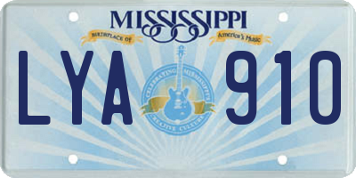 MS license plate LYA910