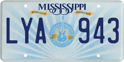 MS license plate LYA943