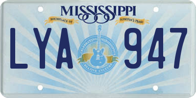 MS license plate LYA947